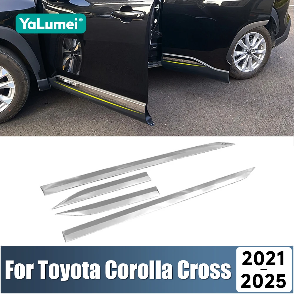 For Toyota Corolla Cross XG10 2021 2022 2023 2024 2025 Hybrid Car Fender Door Sill Side Skirt Trim Strips Plate Accessories 1