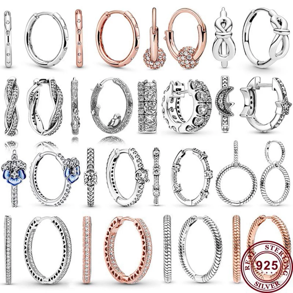 New Hot Selling S925 Silver Light Luxury Sparkling Galaxy Double Ring Female Earrings Wedding Gift Fashionable Charm Jewelry hot selling 925 silver classic sparkling star moon snake women s original open sign bracelet wedding diy charm jewelry