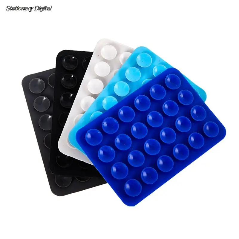 Double Side Silicone Suction Pad For Mobile Phone Fixture Suction Cup Backed Adhesive Silicone Rubber Sucker Pad For Fixed Pad