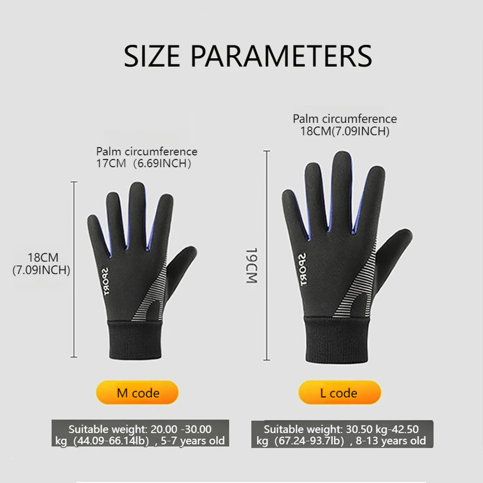 GTUBIKE Autumn Winter Gloves Kids Warm Water-resistant Sports Gloves with Thick Plush Lining for Cold Weather Cycling Gloves 2