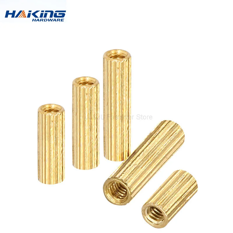 50pcs M2*L L= 3mm to 35mm 2mm thread Brass Round Standoff Spacer Female M2 Brass Threaded Spacer