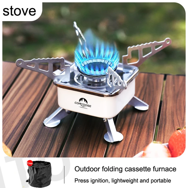 Outdoor Electronic Ignition Mini Cassette Stove Camping Picnic Portable Gas  Stove Boiling Tea Coffee Water Folding BBQ Stove - AliExpress