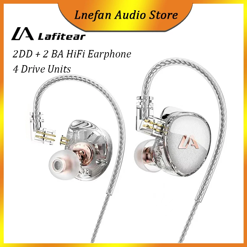 

Проводные наушники LAFITEAR с высоким разрешением 2DD + 2BA, динамические и сбалансированные арматурные гибридные наушники с монитором и монитором, внутриканальные Hi-Fi наушники