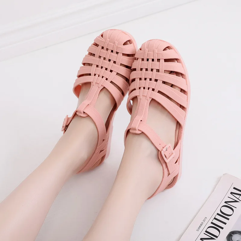 PVC Sandals Women Summer Shoes Roman Sandals Ladies Casual Flat