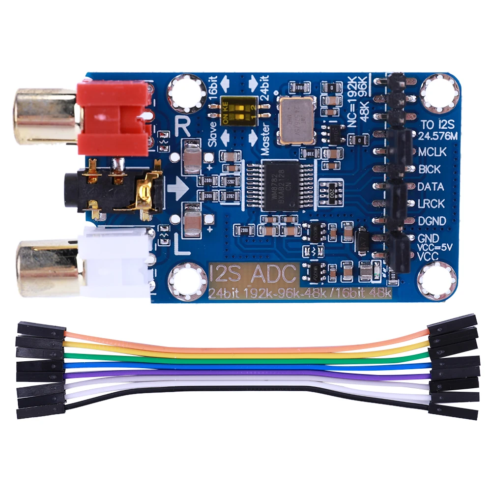 I2S ADC Audio I2S Capture Card Module Master Slave Mode Development Board Lossless Digital Audio I2s Adc Decoder