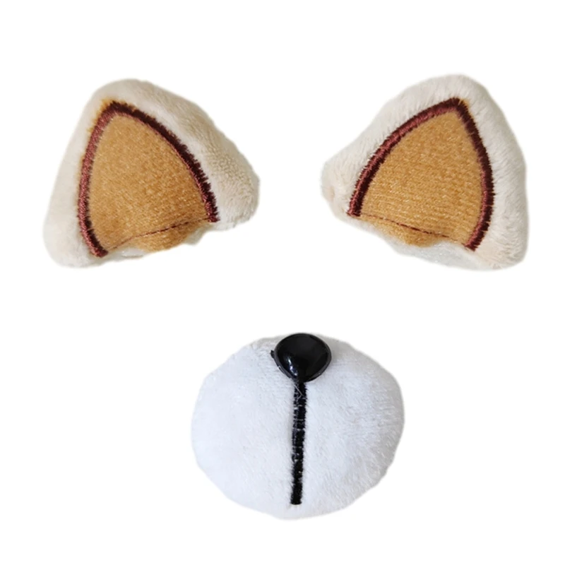 

Bear Shape Ear/Nose Appliques Bag Decors 1set Patches for DIY Hairpin