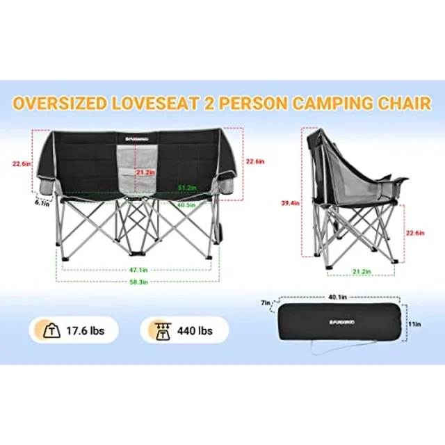 야외 활동을 위한 편안하고 내구성 있는 Loveseat 캠핑 의자
