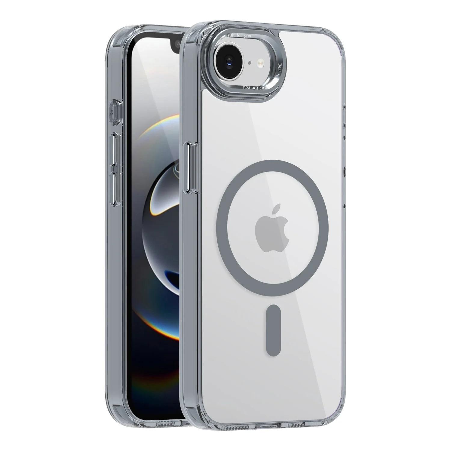 Clear Color Magnetic Metal Keys Anti-Drop & Anti-Fingerprint Phone Case