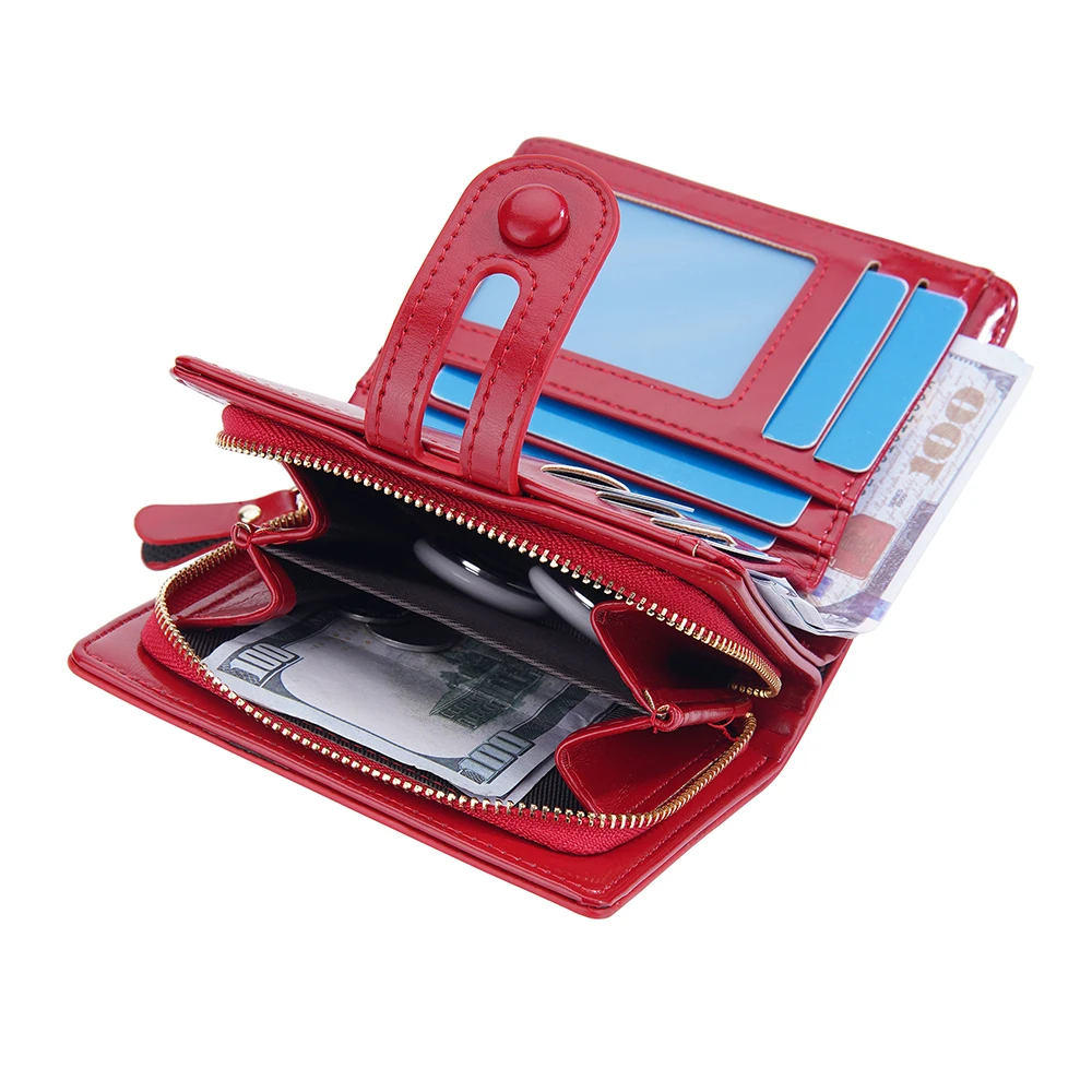Women Wallets Large Capacity Female Leather Coin Purses Hasp Clutch ID Credit Card Holder Purse Money Bag Red Wallet for Women 6