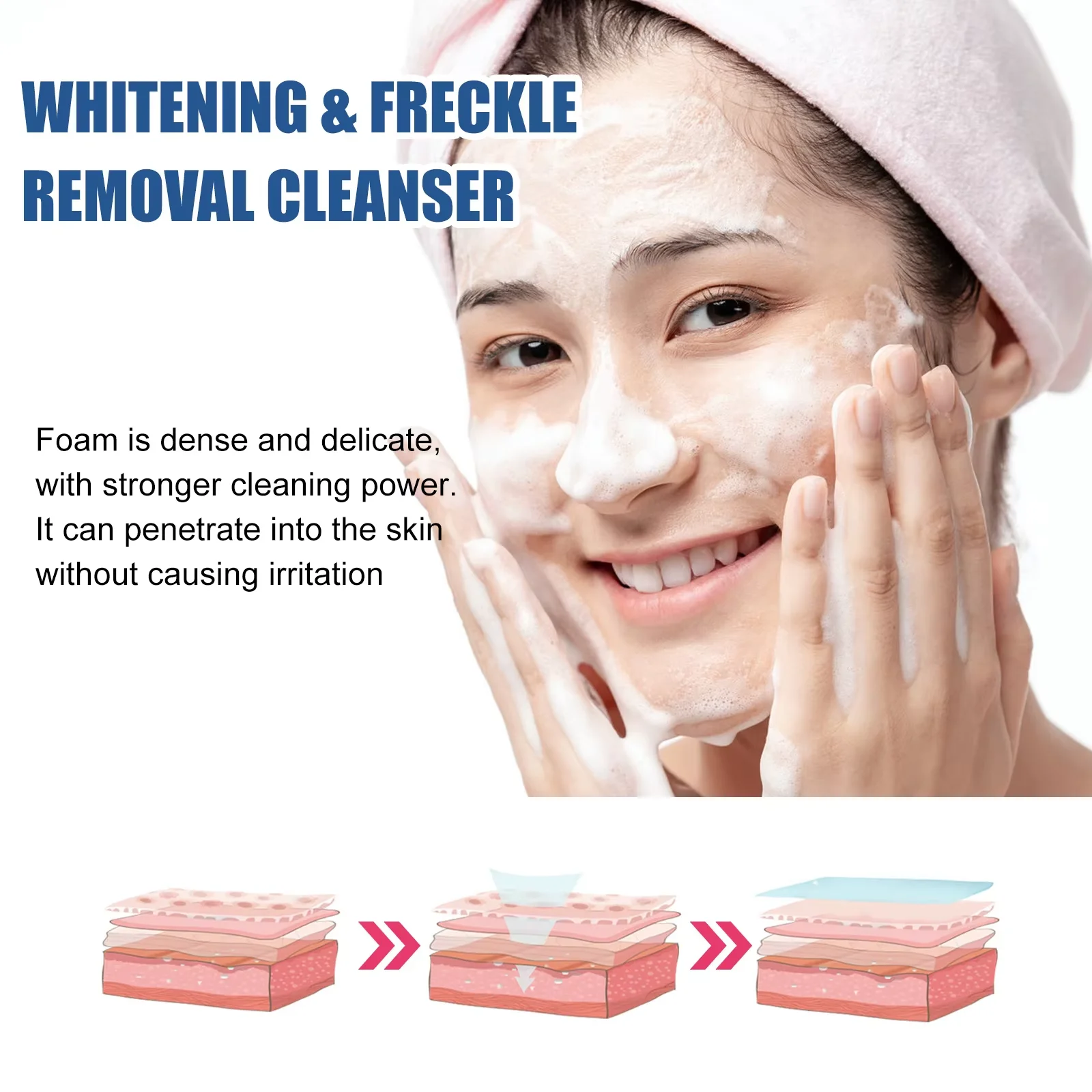 Whi-tening Facial Cleanser Remove Melasma D-ark Sp-ot Pigmentation Anti Acne Deep Moisturizing Brightening Smooth Face Skin Care 4