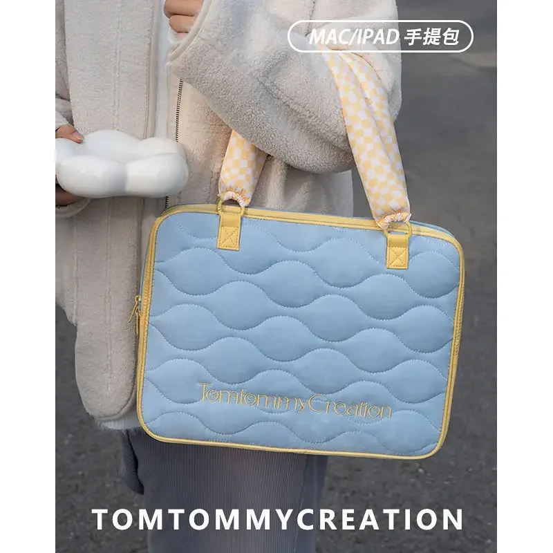 Bolsas de Algodão Acolchoadas para Mulheres Bolsa Mensageiro de Grande Capacidade Estojo Acolchoado para Laptop para Matebook Dell Lenovo Macbook Space 16 - Imagem 2
