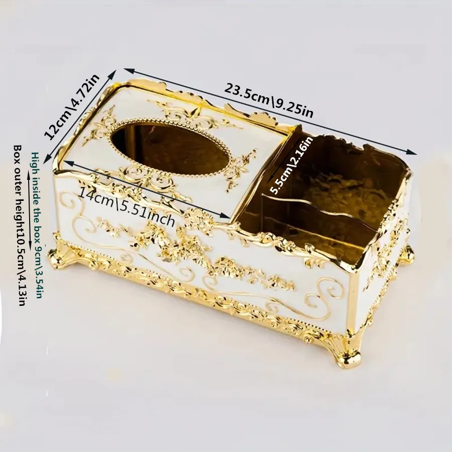 1PC Multifunctional European style tissue box, living room desktop remote control storage box 6