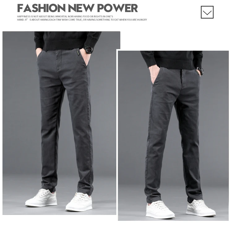 High-End Men's Casual Pants Straight Leg Elastic Fashionable Slim Fit Spring Business Trousers Versatile Long Cotton Jeans Sa269e975f6d147ea850222390cbe5c14Z