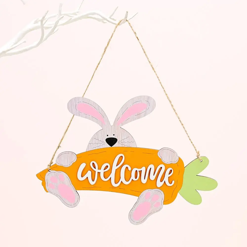 

Craft Kids Gifts Easter Happy Party Easter Supplies Bunny Hanging Pendant Wooden Ornaments Letter Plate Pendant Sign Pendant