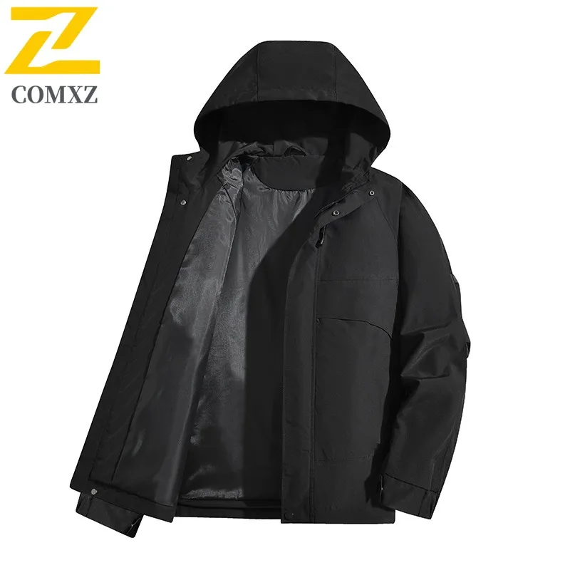 COMXZ Hooded Luxury Jacket Men Hiking Journey Thick Warm Coat Multi-Purpose Everyday Use Light Cold Proof Winter New Clothing