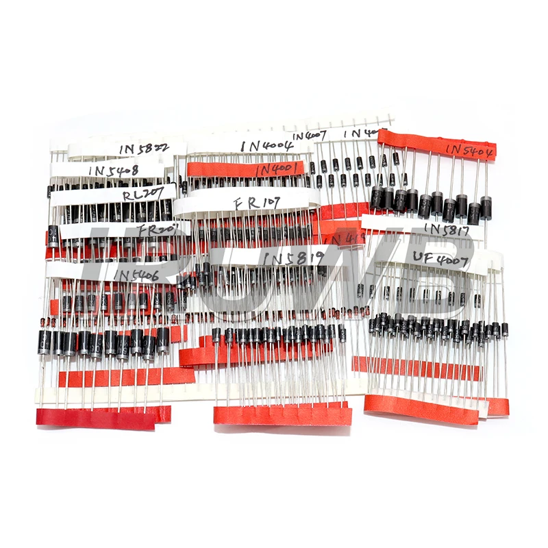 350PCS/box Diodes kit 14Values 1N4001 1N4007 1N4148 RL207 UF4007 FR107 207 Rectifier/Fast Recovery/Schottky/Switching Diode Set