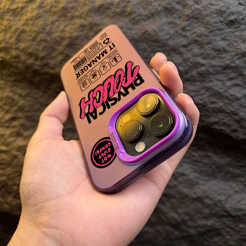 Luxury trend English letter label Phone Case For iPhone 15 Pro Max 15 14 13 12 11 Pro XR XS 7 8 Plus Lens protect plating Cover