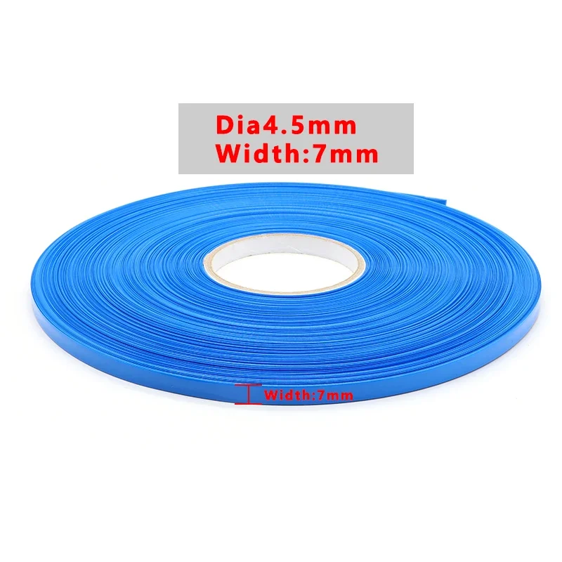 

5/10/50/100m PVC Heat Shrink Tube Width 7mm Insulated Film Protection Case Wire Cable Sleeve Lithium Battery Wraps