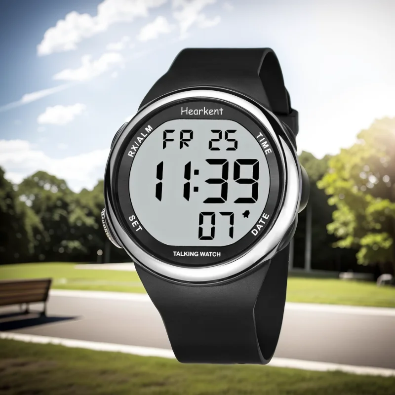 Hearkent Spanish Talking Watch Clock for Blind Man/Women Digital Voice Wrist Watch Alarm Fashion Silicone Watch for Seniors Gift 5
