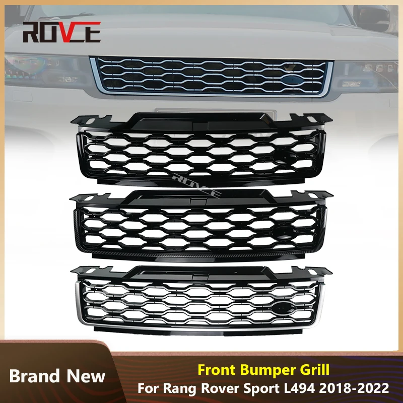 

Передняя Верхняя решетка радиатора ROVCE для Land Rover Range Rover Sport L494 2018-2022, решетки из углеродного волокна, автомобильные аксессуары