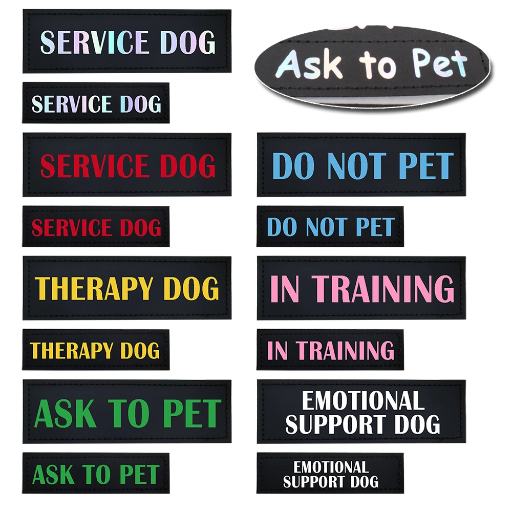 Dog Harness Patches Reflective Print Do Not Pet In Training Service Dog