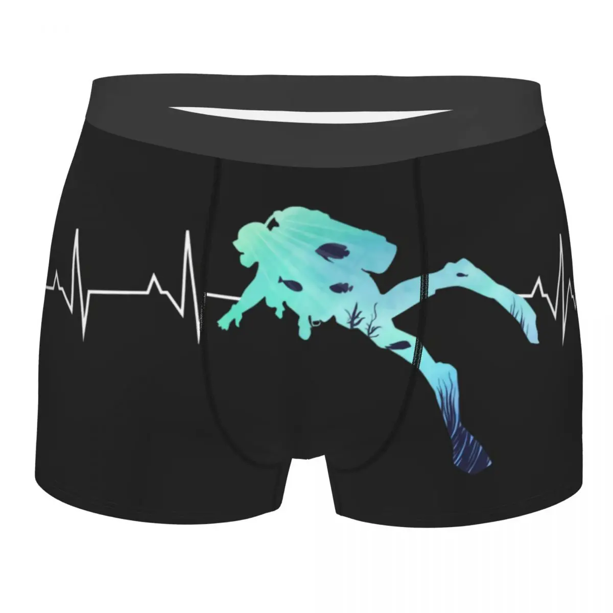 ScubaDivingHeartbeatUnderwearMenPrintCustomizedDiveDiverBoxerBriefsShortsPanties