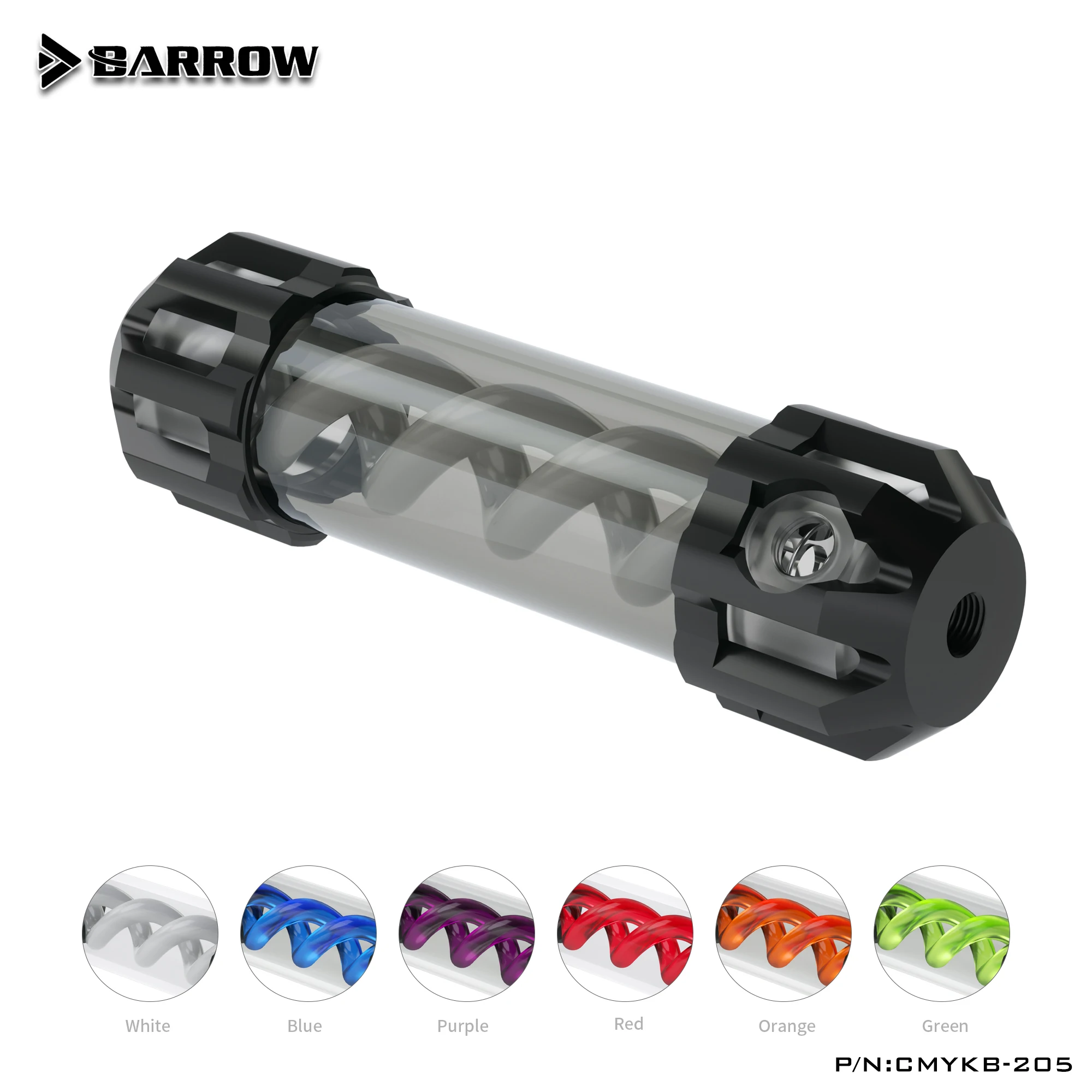 

Barrow CMYKB Dark Night Virus-T Reservoirs Aluminum Alloy Cover + Acrylic Body Multiple 160mm/210mm/260mm/310mm Spiral Tank