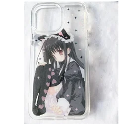 Charming Anime Maid Girl Starry Cartoon Phone Case - Y2K Style Cover - iPhone 12 Pro Max (A)