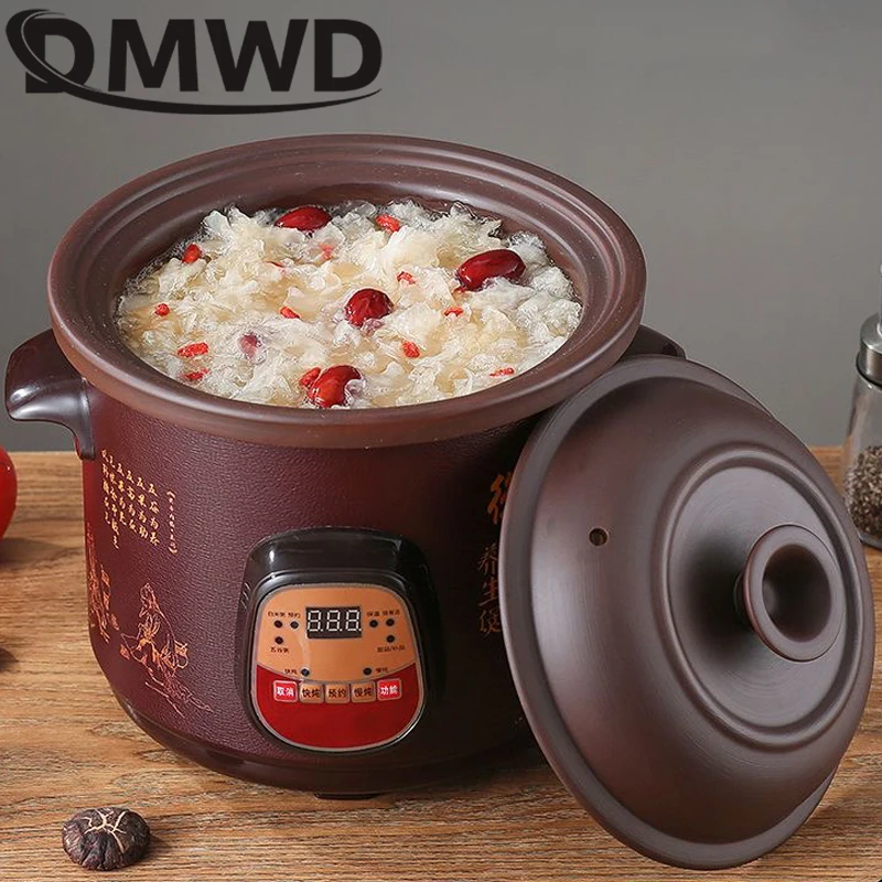 DMWD Smart Slow Cooker Household Steam Stew Multifunction BirdsNest Pregnant Tonic Baby Supplement Nutritious Purple Sand Liner 2
