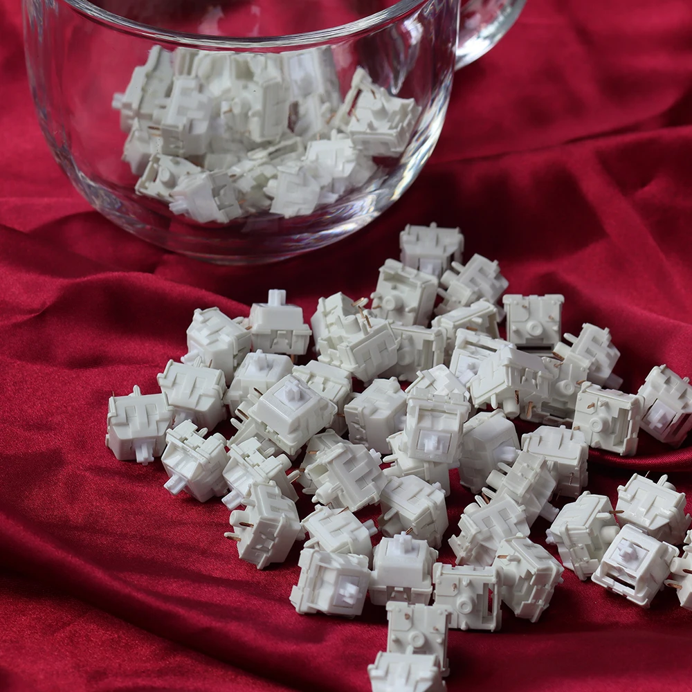 G-Square Dark Warrior White Samurai Dreamland 42G Linear Tactile Hp Switch For Mechanical Keyboard 5 Pins Gk61 Anne Pro 2