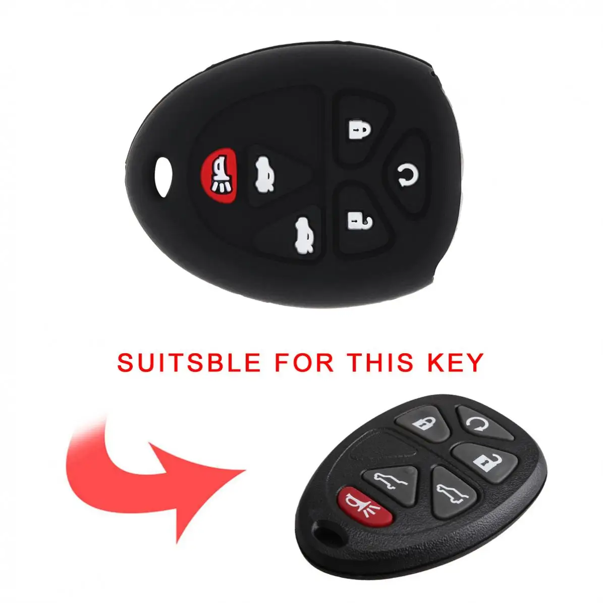 

6 Buttons Silicone Car Key Case Fit for Cadillac / Escalade / Chevrolet / GMC / Yukon 2007 - 2014