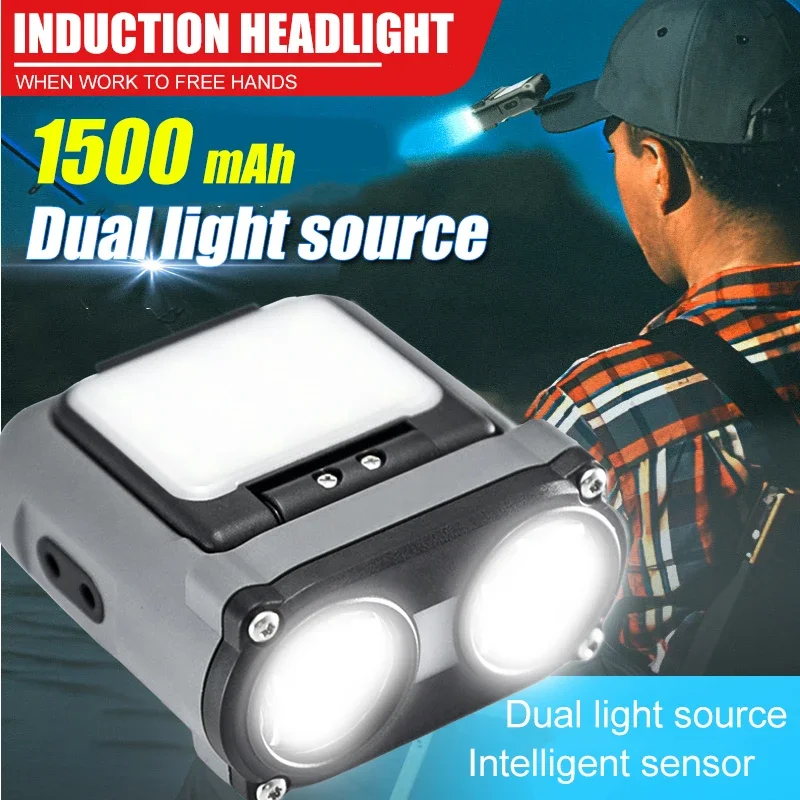 Lampe frontale pêche rechargeable USB Owl rotative 360° pour chasse vélo et pêche nocturne