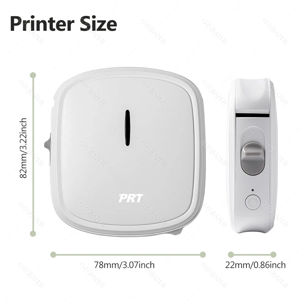 HPRT Inkless Thermal Label Printer Q2 Portable Mini Label Maker Bluetooth Labeling Machine or 3Rolls Sticker Paper Tag Barcode