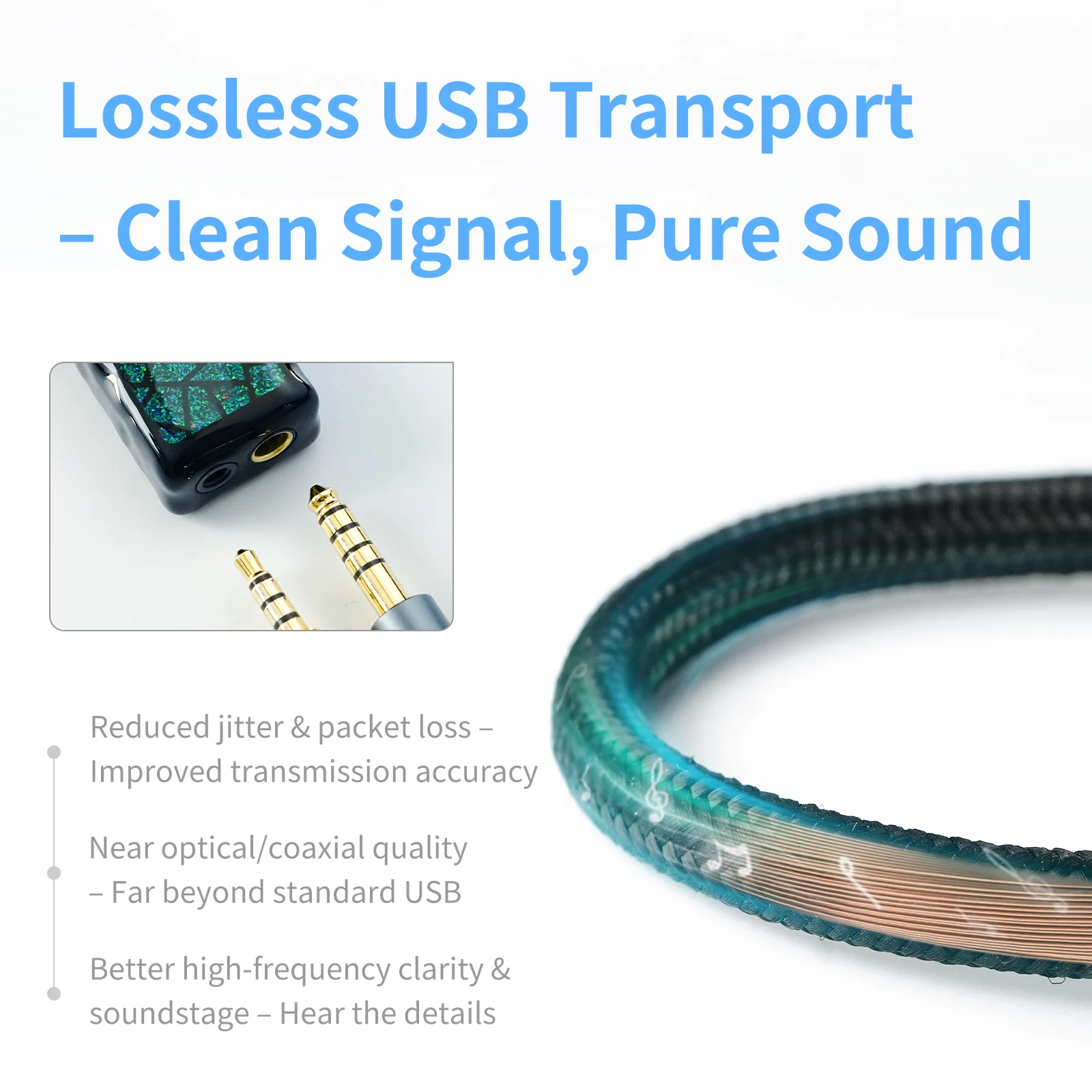 AFUL ICEBORNE HiFi 휴대용 USB DAC & AMP 듀얼 3.5+4.4mm 밸런스드 32Bit/768kHz DSD256 CS43198 칩 헤드폰 앰프 (IEM용)