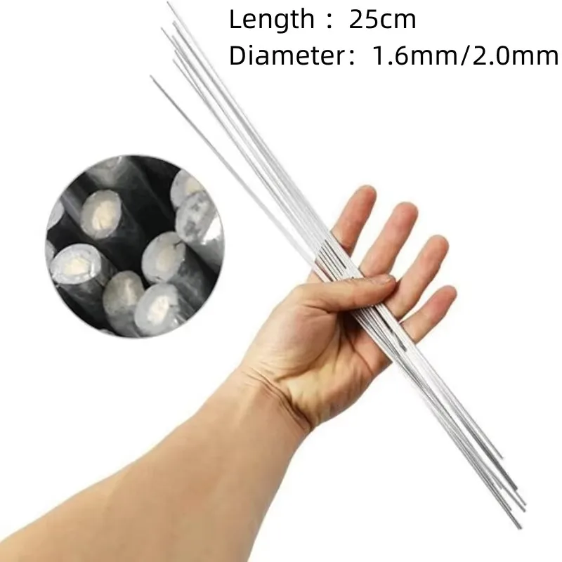 Low Temperature Melt Aluminum Welding Rods Weld Bars 1.6/2.0mm Rod Solder Cored Wire Aluminum and Tin Repair Tools 5/10Pcs