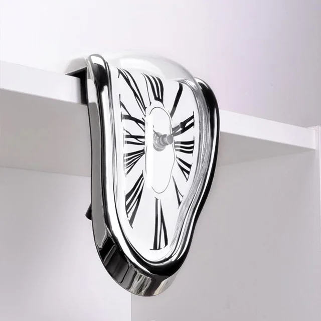Vintage Twisted Wall Clock in Surrealist Style for Creative Living Room Decor