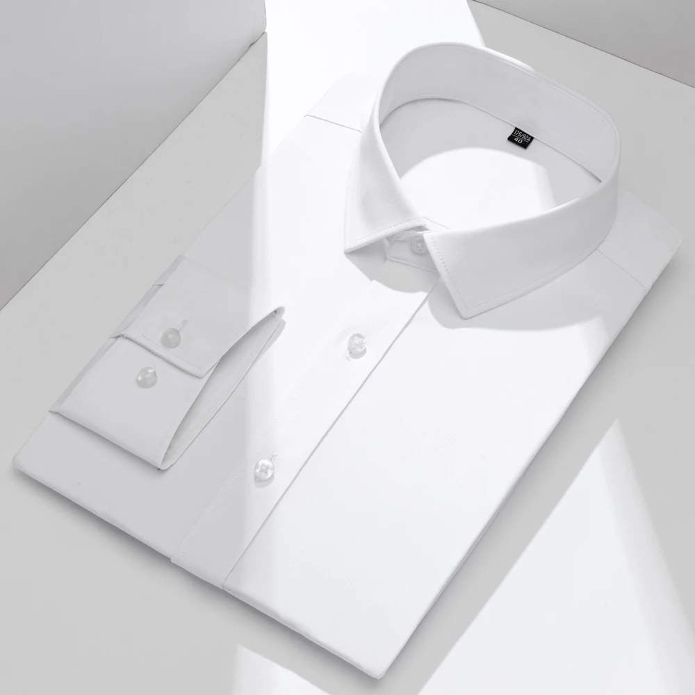 MensCasualStretchyBamboofiberLongSleeveDressShirtsWithout