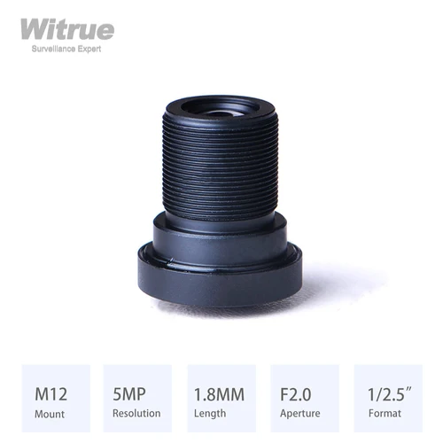 Witrue 어안 렌즈 광각 HD 5MP 1.8MM M12 마운트 F2.0, 감시 보안 카메라 CCTV 액세서리, 1/2 인치 3