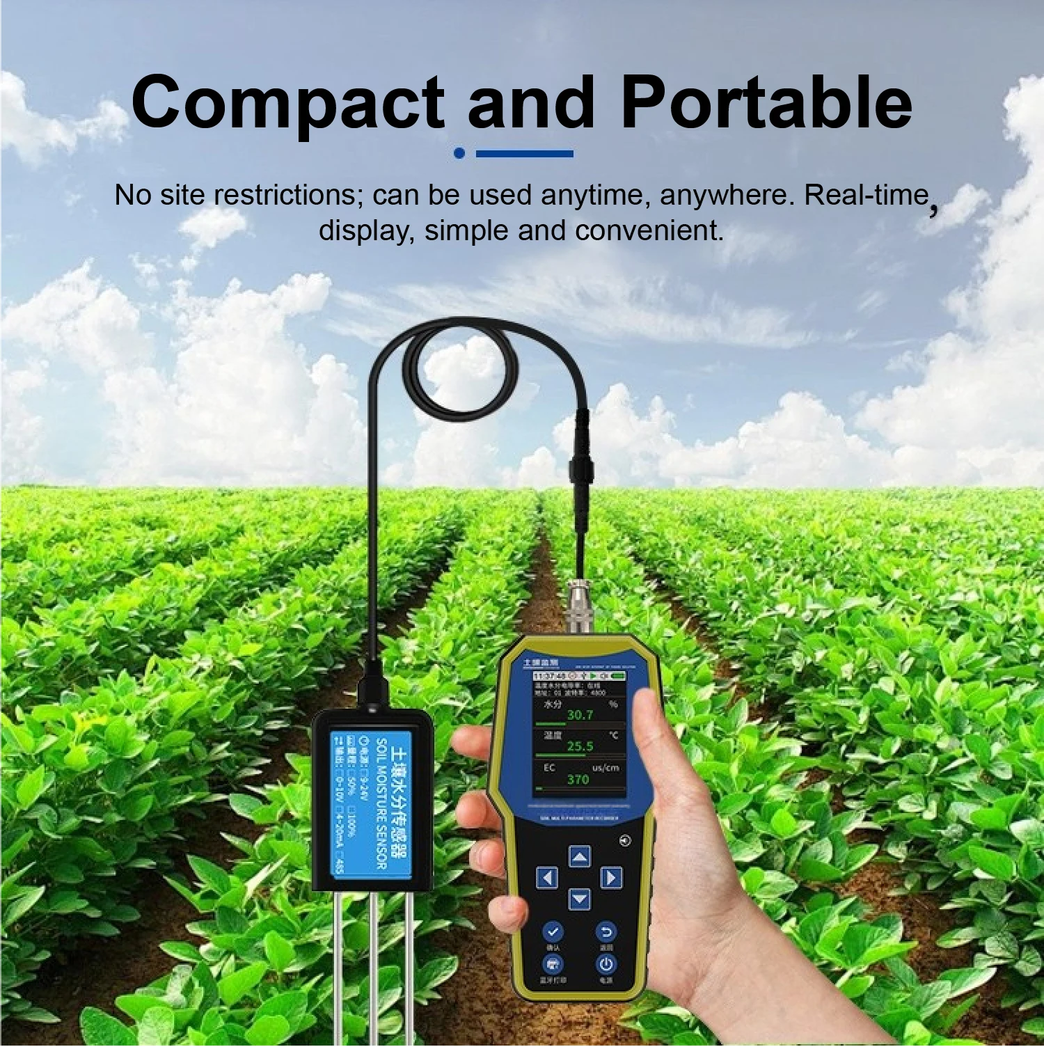 4/7 in 1 Soil Tester Digital Soil pH Moisture Temperature Humidity EC NPK Sensor