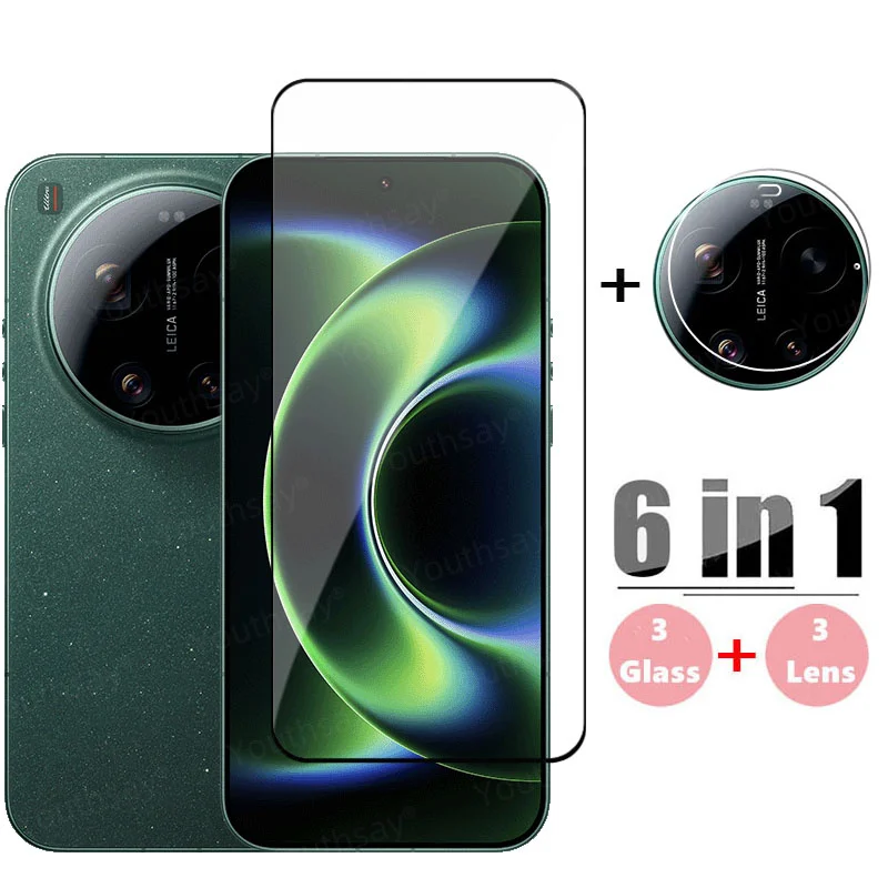 6-in-1 Full Cover HD Tempered Glass Screen and Lens Protector Set