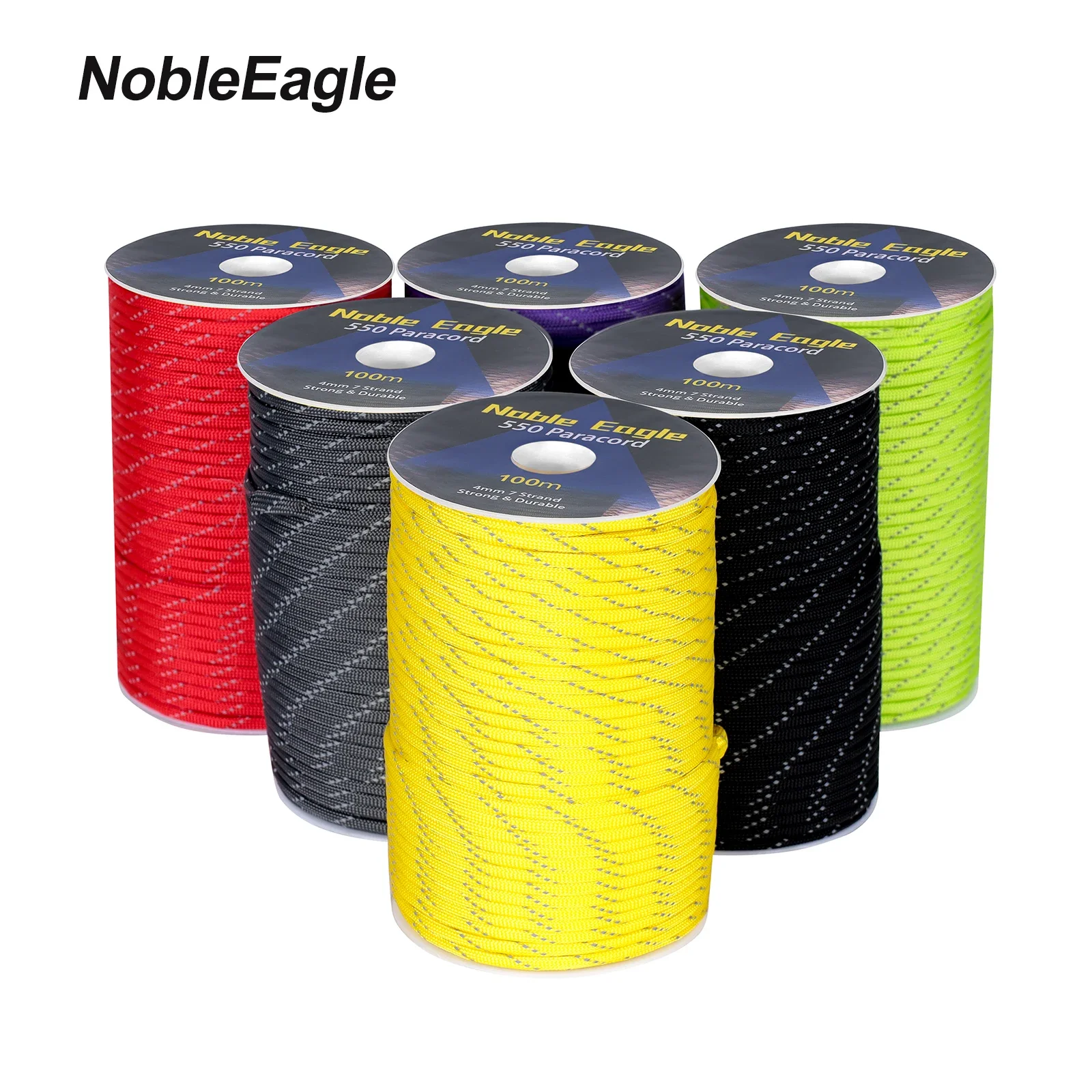 Paracord Rope Braided Paracord 550 Military Reflective Paracord 7 Strand 4mm Tactical Parachute Cord Camping Tent Lanyard DIY Bracelet Weaving Rope