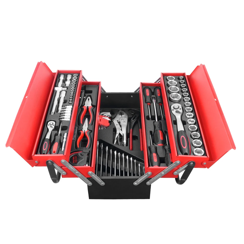 

86pcs Mechanic Household Tool Set Have Water Pump Locking Plier Folding Toolbox