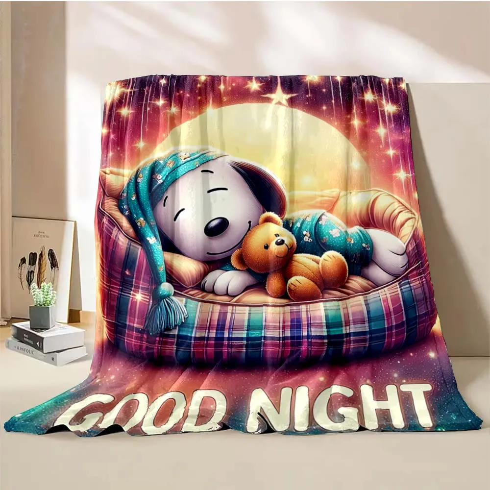 thumbnail image 1 of Manta de perro Snoopy americano, suave y esponjosa, con dibujos animados, tamaño king, de lujo, para niños y adultos, para sofá cama, regalo, 1 of 5