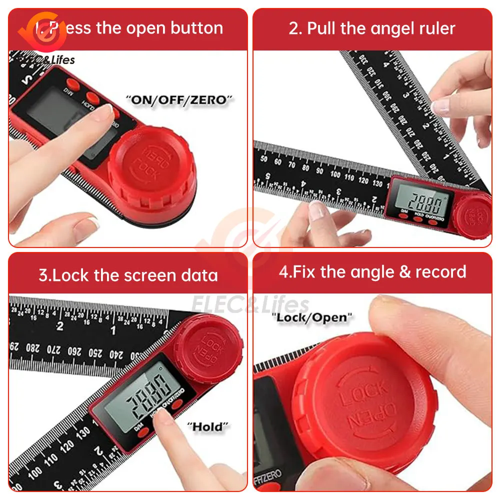 200mm 300mm stainless steel Digital Protractor Angle Ruler Electron Goniometer Angle Finder Meter Gauge Measuring Tools