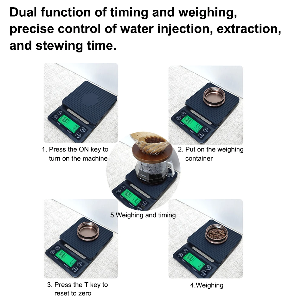 With Timer for Food Balance Weighing Mini Household Weighing Scale  Electronic Coffee Scale Digital LCD 3kg 0.1g Kitchen Scales - AliExpress