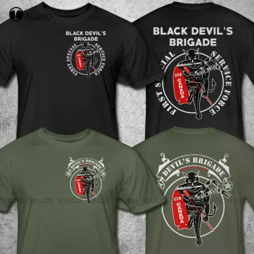 New First Special Service Force Fssf Usa Canada Black Devil'S Brigation T - Shirt 80S Shirt Magliette In Cotone Xs-5Xl Streetwear