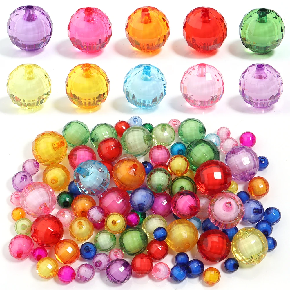 20-100pcs 8/10/12/14/16/18/20mm 더블 레이어 면처리된 아크릴 비즈 DI..