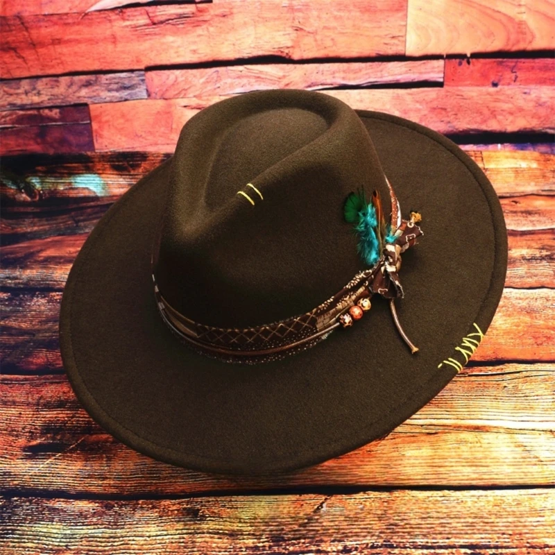 Fashion Fedoras Homburg Panama Hat Exotic Maillard for Women Men Photo Props Western for Men Women Unisex Wear Headwear
