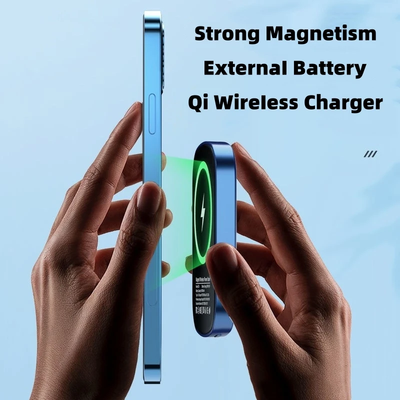 Magnetic Power Bank 10000mAh For iPhone Samsung Xiaomi External Auxiliary Spare Battery Portable Wireless Charger Mini Powerbank
