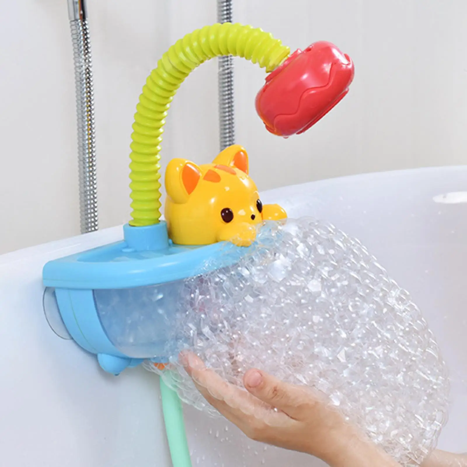 Electric Kitten Baby Shower Head, Swimming Bath Toys and Suction Cup, Water Toys